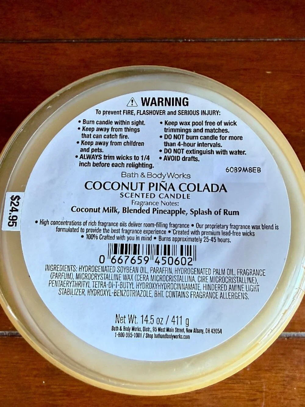 NEW COCONUT PINA COLADA 3-Wick Candle Bath & Body Works